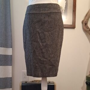 CAbi Charcoal Tweed Wool Blend Pencil Skirt